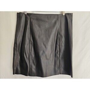 Express Faux Leather Skirt Womens Size 14 Black Knee Length Pencil Skirt NWT
